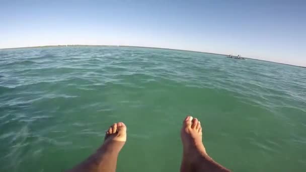 Coucher Soleil Dans Lagune Sept Couleurs Bacalar Quintana Roo Mxico — Video