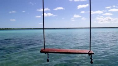 Quintana roo Mexico 'daki Laguna de Bacalar Lagoon Rıhtımı
