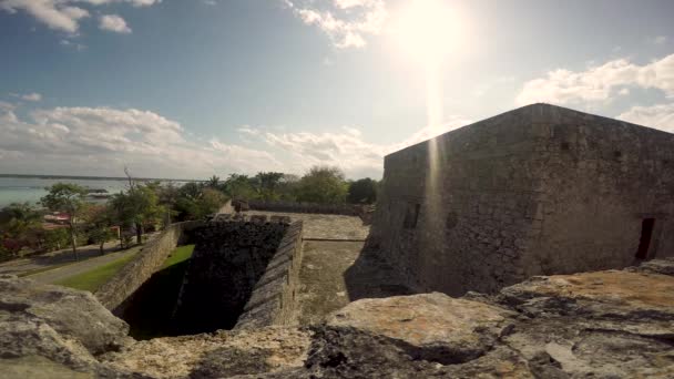 Sunrise Meditation Lagoon Seven Colors Bacalar Quintana Roo Mexico — Stock Video