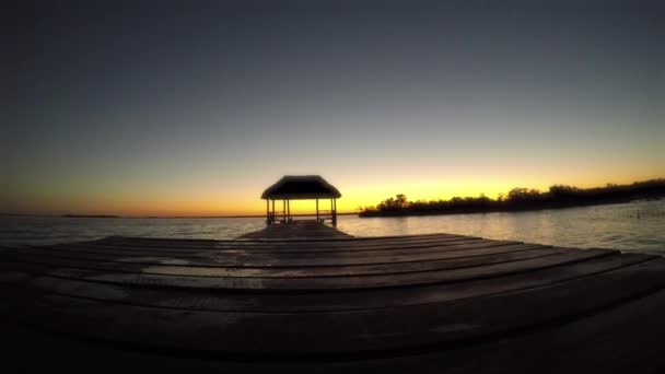 Napkelte Meditáció Lagúnában Hét Szín Bacalar Quintana Roo Mexikó — Stock videók