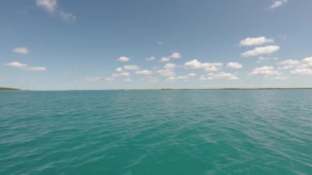Krásná Laguna Bacalar Pavilon Doškovou Střechou Quintana Roo Mexiko — Stock video