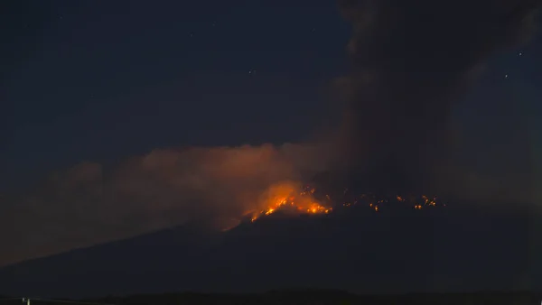 2019年3月18日墨西哥普埃布拉火山喷发 — 图库照片