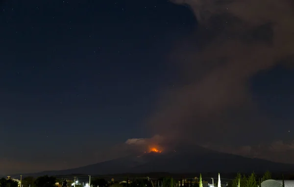 Puebla Mexico- 18. März 2019 Vulkanausbruch Popokatepetl — Stockfoto