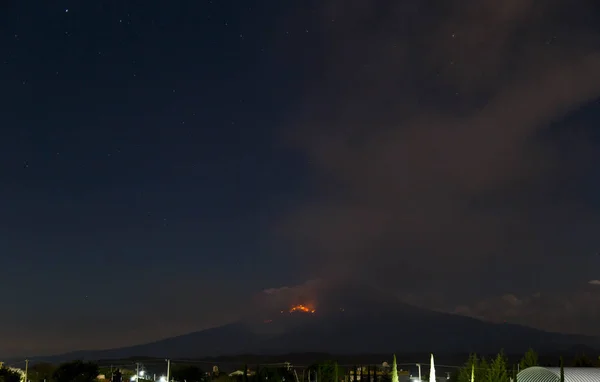 Puebla México- 18 de marzo de 2019 Erupción del volcán Popocatepetl — Foto de Stock