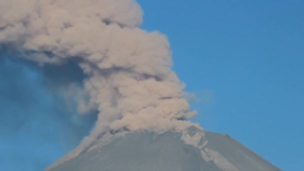 Vulkanen Utbrott Popocatepetl Puebla Mxico — Stockvideo