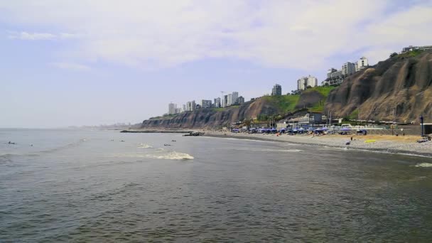 Praias Vista Panorâmica Lima Miraflores Peru — Vídeo de Stock