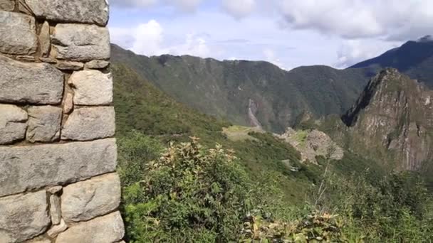 Vista Panorâmica Machu Picchu Peru Ruínas Cidade Império Inca Montanha — Vídeo de Stock