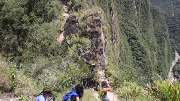 Panoramiczny Widok Machu Picchu Peru Miasto Ruiny Inków Huaynapicchu Góry — Wideo stockowe