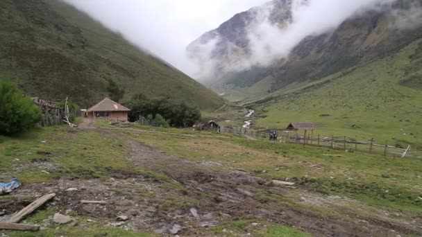 Humantay Lake Salkantay Trek Peru Located Cordillera Vilcabamba Cusco — Stock Video