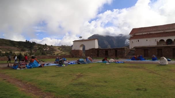 Cusco Perú Diciembre 2018 Chinchero Valle Asustado — Vídeo de stock