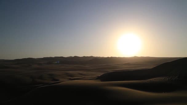 Öken Solnedgången Huacachina Oasis Ica Peru — Stockvideo