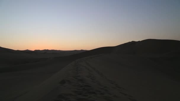 Öken Solnedgången Huacachina Oasis Ica Peru — Stockvideo