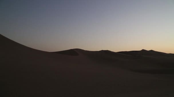 Wüste Bei Untergang Der Oase Huacachina Ica Peru — Stockvideo