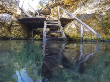 Yucatan, Meksika Kaplumbağa evi Cenotes Tulum Panoramik görünümü