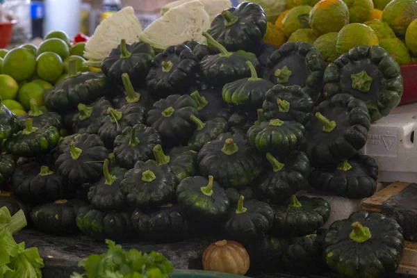 Pumpkins,fruits and vegetables for sale in Valladolid, Mexico — Stock Photo, Image