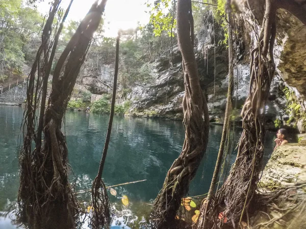 Vista panorámica de la casa de la tortuga Cenotes Tulum en Yucatán, México —  Fotos de Stock