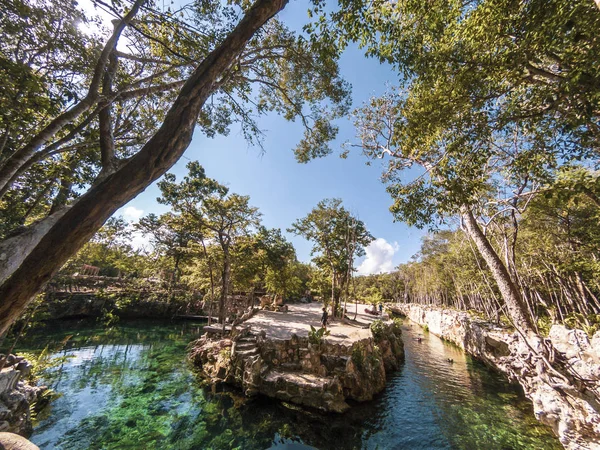 Vista panorámica de la casa de la tortuga Cenotes Tulum en Yucatán, México —  Fotos de Stock