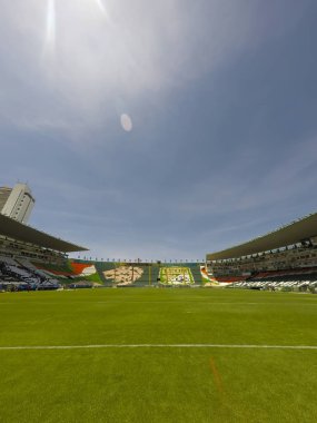 León, Guanajuato México - 20 Haziran 2019: Estadio León, Nou Camp - Club León F.C. panoramik manzarası