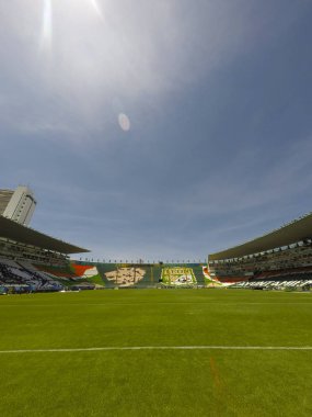 León, Guanajuato México - 20 Haziran 2019: Estadio León, Nou Camp - Club León F.C. panoramik manzarası