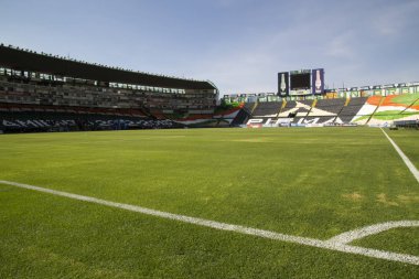 León, Guanajuato México - 20 Haziran 2019: Estadio León, Nou Camp - Club León F.C. panoramik manzarası