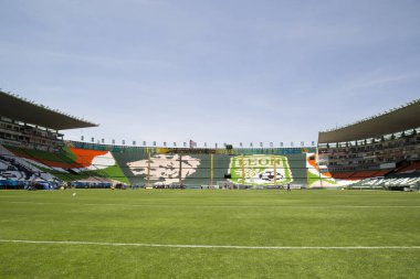 Leon, Guanajuato Meksika - 20 Haziran 2019: Estadio Leon, Nou Camp -Club Leon F.C. panoramik görünümü