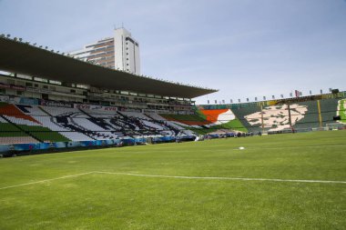 Leon, Guanajuato Meksika - 20 Haziran 2019: Estadio Len, Nou Camp - Club Len F.C. panoramik görünümü