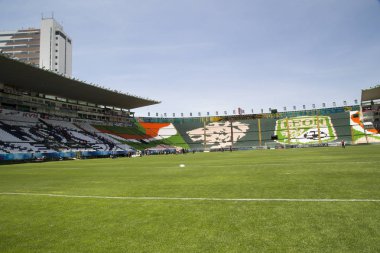Leon, Guanajuato Meksika - 20 Haziran 2019: Estadio Len, Nou Camp - Club Len F.C. panoramik görünümü
