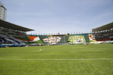Leon, Guanajuato Meksika - 20 Haziran 2019: Estadio Len, Nou Camp - Club Len F.C. panoramik görünümü