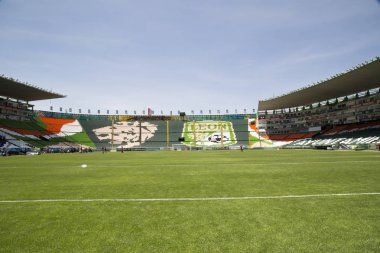Leon, Guanajuato Meksika - 20 Haziran 2019: Estadio Len, Nou Camp - Club Len F.C. panoramik görünümü