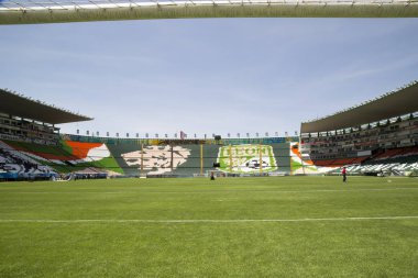 Leon, Guanajuato Meksika - 20 Haziran 2019: Estadio Len, Nou Camp - Club Len F.C. panoramik görünümü