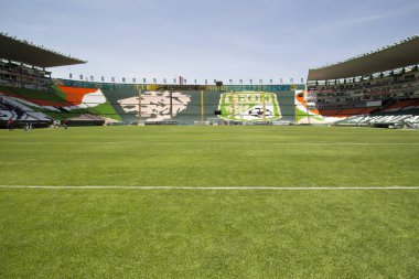 Leon, Guanajuato Meksika - 20 Haziran 2019: Estadio Len, Nou Camp - Club Len F.C. panoramik görünümü