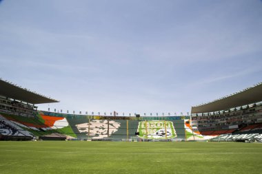 Leon, Guanajuato Meksika - 20 Haziran 2019: Estadio Len, Nou Camp - Club Len F.C. panoramik görünümü