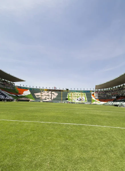 Leon, Guanajuato Meksyk-20 czerwca, 2019: Estadio len, Nou Camp-Club len F.C. panoramiczny widok — Zdjęcie stockowe