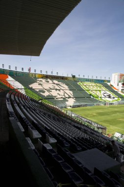León, Guanajuato México - 20 Haziran 2019: Estadio León, Nou Camp - Club León F.C. panoramik manzarası