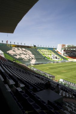 Leon, Guanajuato Mxico - 20 Haziran 2019: Estadio Len, Nou Camp - Club Len F.C. panoramik görünümü