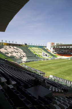 Leon, Guanajuato Meksika - 20 Haziran 2019: Estadio Len, Nou Camp - Club Len F.C. panoramik görünümü