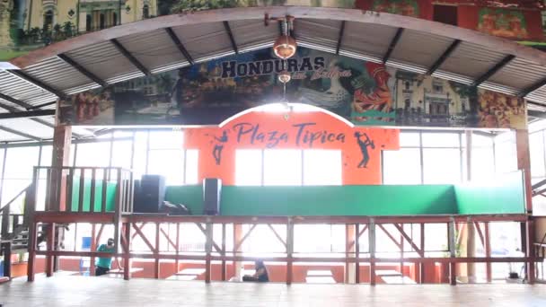 Honduras San Pedro Sula Mei 2019 Traditionele Gerechten Voedselmarkt San — Stockvideo