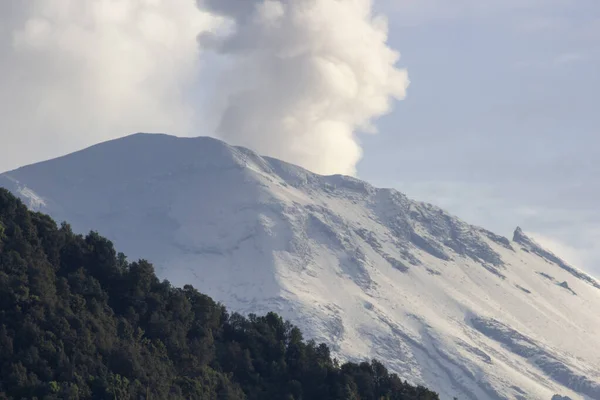 volcanic crater,Volcanic activity visible on Popocatépetl, Mexico’s second highest mountain.