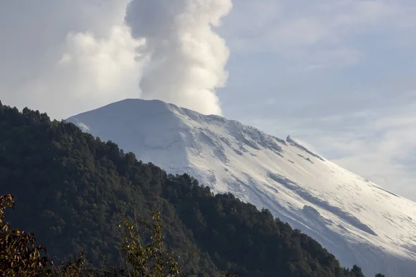 volcanic crater,Volcanic activity visible on Popocatépetl, Mexico’s second highest mountain.