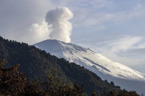 Volcanic activity visible on Popocatépetl, Mexico’s second highest mountain.