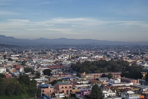 Vista panorâmica da cidade, Vulcão Popocatepetl, Cholula, Puebla, México — Fotografia de Stock