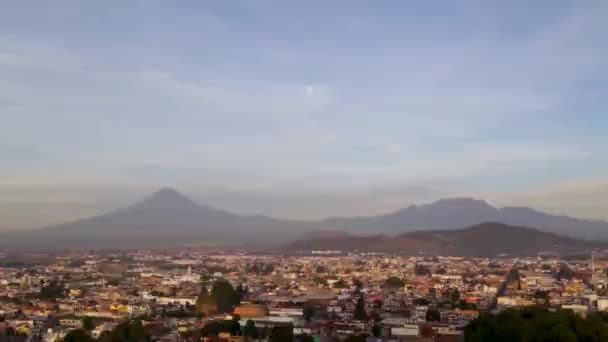 Wulkan Popocatepetl Aktywne Światło Wulkanu Zachodzie Słońca — Wideo stockowe