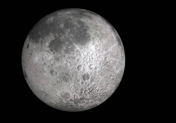 Повний Місяць Чорному Тлі Ілюстрація — стокове фото