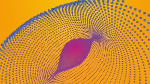 Абстрактний Жовтий Фон Синьо Фіолетовими Сферами — стокове відео