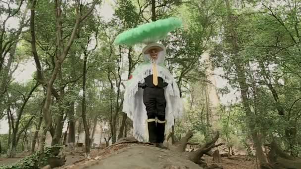 Charro Bailarina Mexicana Traje Tradicional Danza Folclórica Carnaval Tlaxcala México — Vídeo de stock