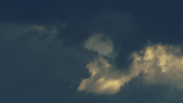Aktywny Wulkan Popocatepetl Niebieskie Chmury Wschodu Słońca Szczycie — Wideo stockowe