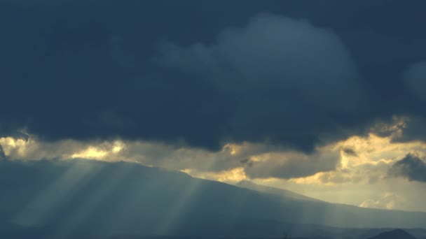 Zachód Słońca Wulkan Popocatepetl Widziany Miasta Puebla — Wideo stockowe