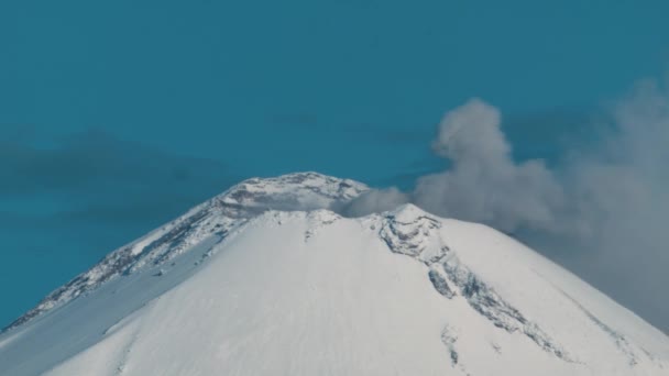 Krater Mellan Moln Popocatepetl Vulkan Mexiko — Stockvideo