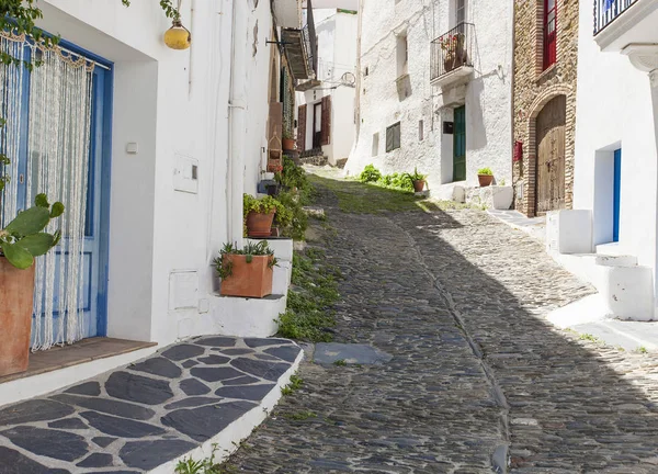Cadaques Costa Brava Spanje Smalle Straatjes Met Witte Muren — Stockfoto