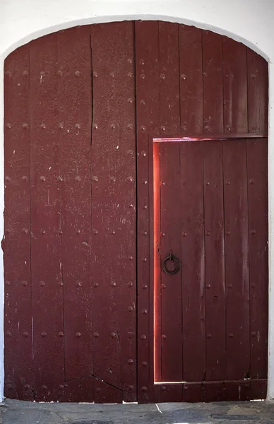 Time Traces Centuries Clearly Visible Old Wooden Door — Stock Photo, Image